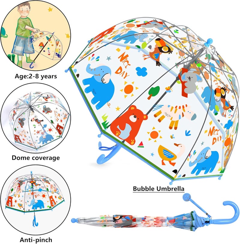 RONIARE Kids Umbrella Clear Bubble Umbrellas for Rain,Safety Dome Windproof Umbrella for Kid Girls and Boys - Image 2